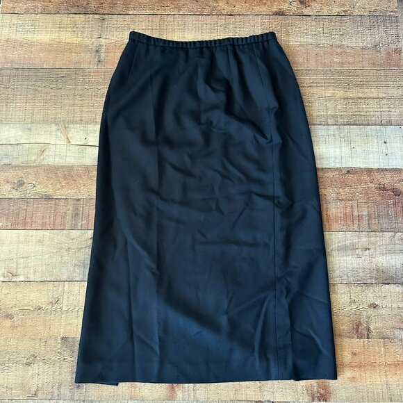 Pendleton Black Wool Midi Skirt With Side Slit Womens Size 16 - Picture 14 of 14
